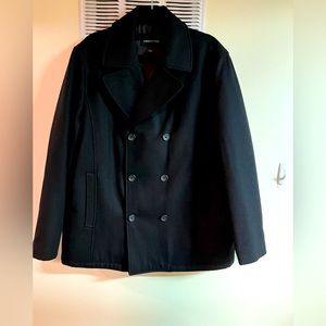 LANDS END BLACK PEA COAT